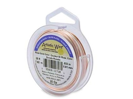 Artistic Wire 鋁銅線20G(粗約0.8MM)~玫瑰金--25FT(762CM)/1捲入