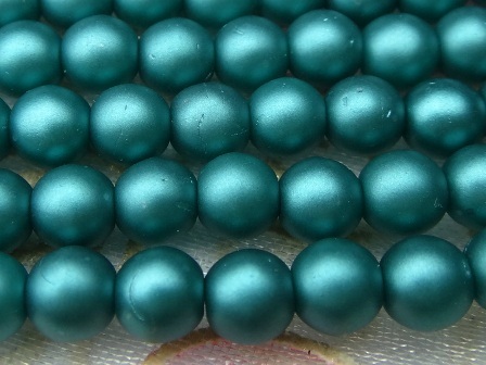 2MM捷克圓珠~< M25027>珍珠磨砂藍綠---1串/100顆入