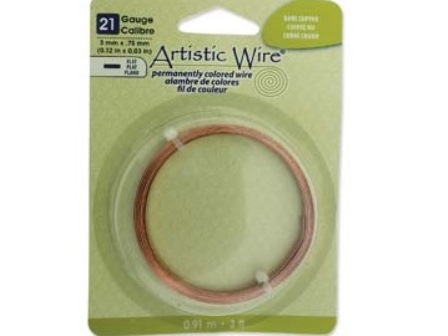 21G 3MM Artistic Wire寬扁方線~紅銅---3ft/約90cm
