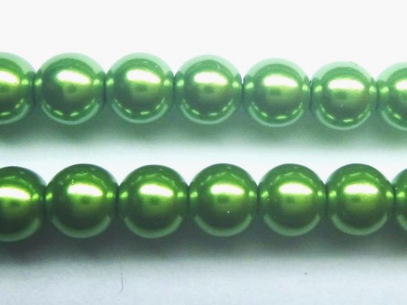 4MM日本樹酯珍珠 ~< B5136>珍珠橄欖綠--1串約90顆