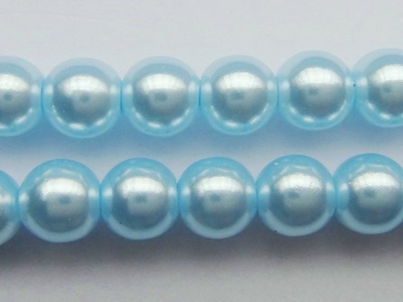 6MM日本樹酯珍珠 ~< B7403>珍珠藍---1串約32顆入