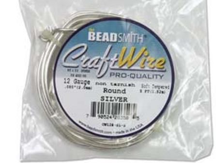 Beadsmith銅線12G(粗約2MM)~亮銀--5FT(152CM)/1捲入