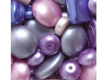 捷克珍珠~< CZ5097> 絲綢珍珠光萊卡紫MIX---1包/20g