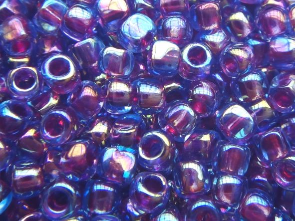 2mm Toho 12/0 切角珠 ~< 776>彩藍中管紫紅---5克/約1300顆
