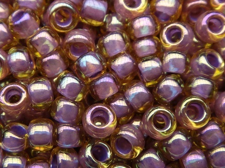 2mm Toho 11/0 小珠 ~<1849>彩淺琥珀中管薰衣紫---10克/約900顆